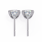 White Gold Cushion-Cut Diamond Solitaire Stud Earrings