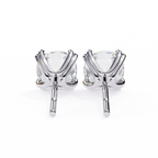 White Gold Cushion-Cut Diamond Solitaire Stud Earrings