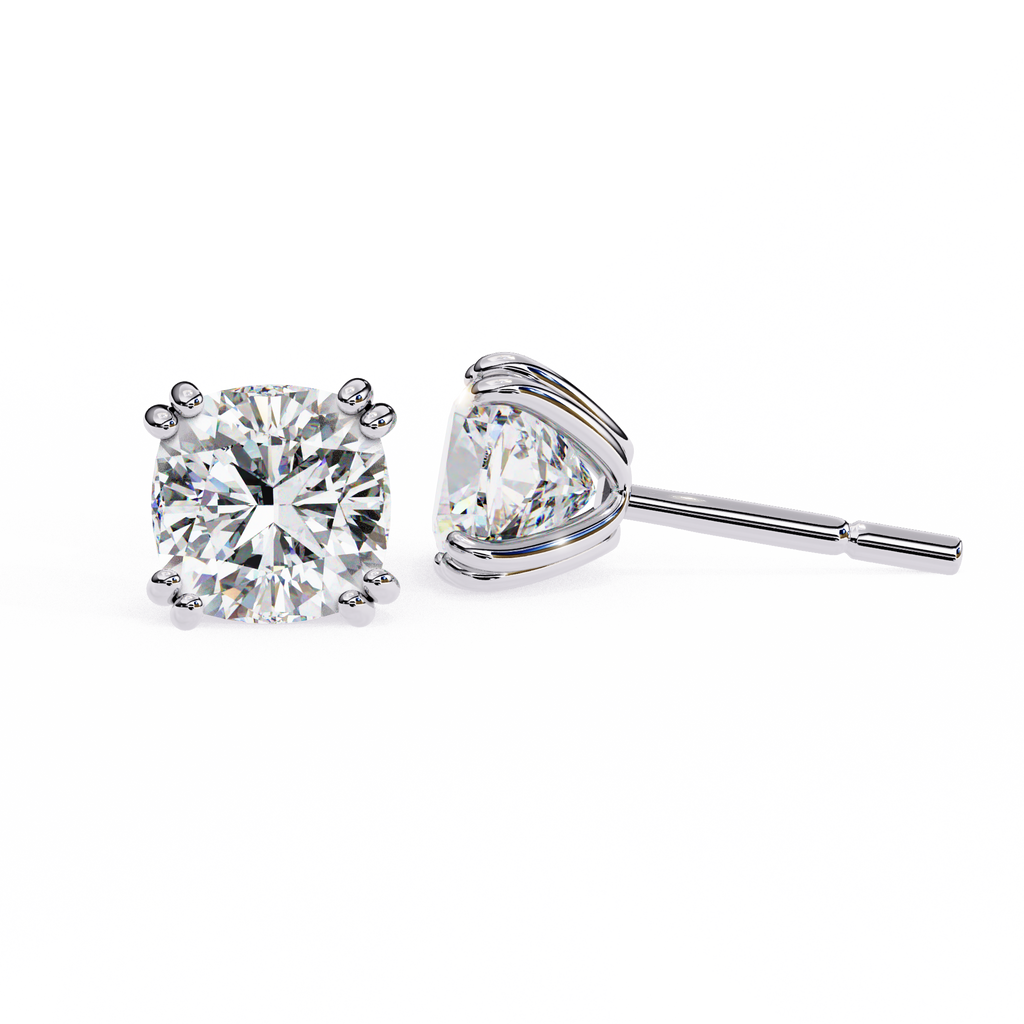 Regal Cushion Diamond Earrings