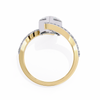 Yellow Gold Pear Cut Diamond Bypass Ring with Pavé Shoulders