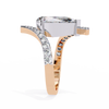 Rose Gold Pear Cut Diamond Bypass Ring with Pavé Shoulders