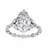 White Gold Pear Cut Diamond Ring with Marquise and Round Eternity Band