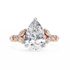 Rose Gold Pear Cut Diamond Ring with Marquise and Round Eternity Band