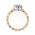 Rose Gold Pear Cut Diamond Ring with Marquise and Round Eternity Band