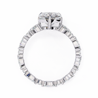 White Gold Pear Cut Diamond Ring with Marquise and Round Eternity Band