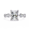 White Gold Radiant Cut Diamond Ring with Pear Eternity Band