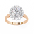 Rose Gold Round Cut Diamond Floral Halo Ring