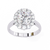 White Gold Round Cut Diamond Floral Halo Ring
