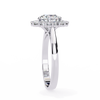 White Gold Round Cut Diamond Floral Halo Ring