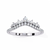 White Gold Round Diamond Tiara Crown Ring with Pavé Band