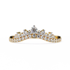 Yellow Gold Round Diamond Tiara Crown Ring with Pavé Band