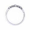 White Gold Round Diamond Tiara Crown Ring with Pavé Band