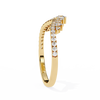 Yellow Gold Round Diamond Tiara Crown Ring with Pavé Band