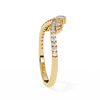 Yellow Gold Round Diamond Tiara Crown Ring with Pavé Band