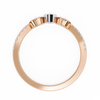 Rose Gold Pear Cut Diamond Crown Ring with Pavé Scroll Band