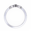 White Gold Pear Cut Diamond Crown Ring with Pavé Scroll Band