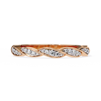 Rose Gold Round Diamond Twisted Rope Half Eternity Band