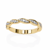 Yellow Gold Round Diamond Twisted Rope Half Eternity Band