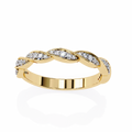 Yellow Gold Round Diamond Twisted Rope Half Eternity Band