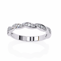 White Gold Round Diamond Twisted Rope Half Eternity Band