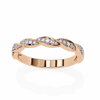 Rose Gold Round Diamond Twisted Rope Half Eternity Band