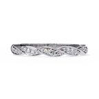White Gold Round Diamond Twisted Rope Half Eternity Band