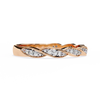 Rose Gold Round Diamond Twisted Rope Half Eternity Band