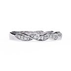 White Gold Round Diamond Twisted Rope Half Eternity Band