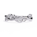 White Gold Round Diamond Leaf and Vine Eternity Band