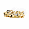 Yellow Gold Round Diamond Leaf and Vine Eternity Band