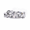 White Gold Round Diamond Leaf and Vine Eternity Band