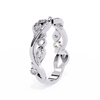 White Gold Round Diamond Leaf and Vine Eternity Band