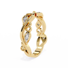 Yellow Gold Round Diamond Leaf and Vine Eternity Band