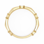 Yellow Gold Round Diamond Bar Link Station Band