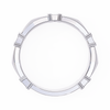 White Gold Round Diamond Bar Link Station Band