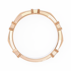Rose Gold Round Diamond Bar Link Station Band