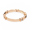 Rose Gold Round Diamond Bar Link Station Band