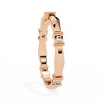 Rose Gold Round Diamond Bar Link Station Band