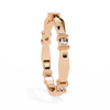 Rose Gold Round Diamond Bar Link Station Band