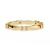 Yellow Gold Round Diamond Bar Link Station Band