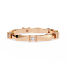Rose Gold Round Diamond Bar Link Station Band