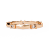 Rose Gold Round Diamond Bar Link Station Band