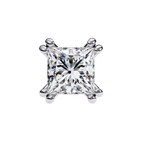 White Gold Princess-Cut Diamond Solitaire Stud Earrings