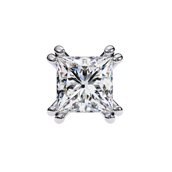 Princess Cut Lab Grown Diamond Rose Gold Stud Earring