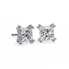 Princess Cut Lab Grown Diamond Rose Gold Stud Earring