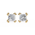 Princess Cut Lab Grown Diamond Rose Gold Stud Earring