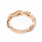 Rose Gold Round Diamond Leaf and Vine Eternity Band