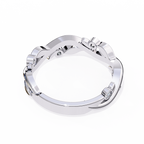 White Gold Round Diamond Leaf and Vine Eternity Band
