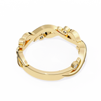 Yellow Gold Round Diamond Leaf and Vine Eternity Band