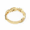 Yellow Gold Round Diamond Leaf and Vine Eternity Band